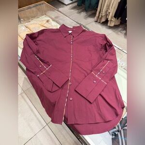 Burberry women’s burgundy Button Down Shirt 4